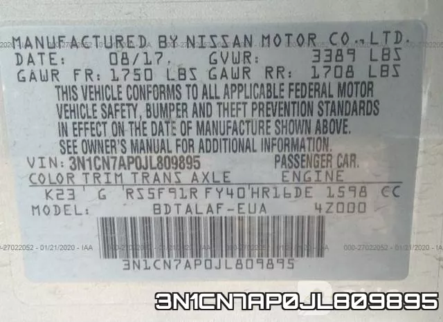 3N1CN7AP0JL809895 фото 10