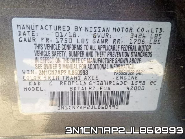 3N1CN7AP2JL860993 фото 2