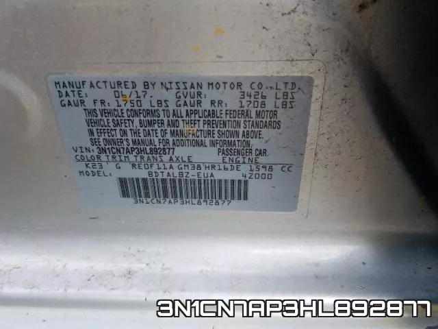 3N1CN7AP3HL892877 фото 2