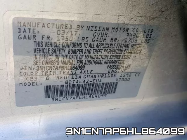 3N1CN7AP6HL864099 фото 2