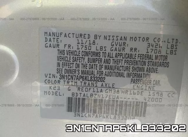 3N1CN7AP6KL833202 фото 10