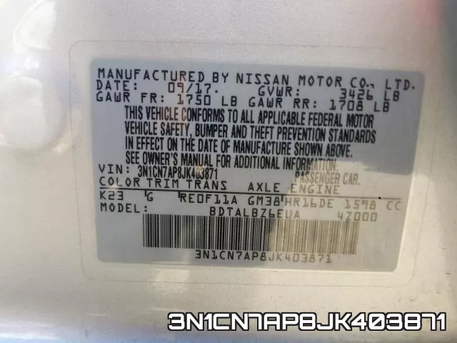 3N1CN7AP8JK403871 фото 2