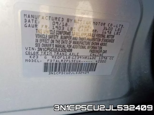 3N1CP5CU2JL532409 фото 2
