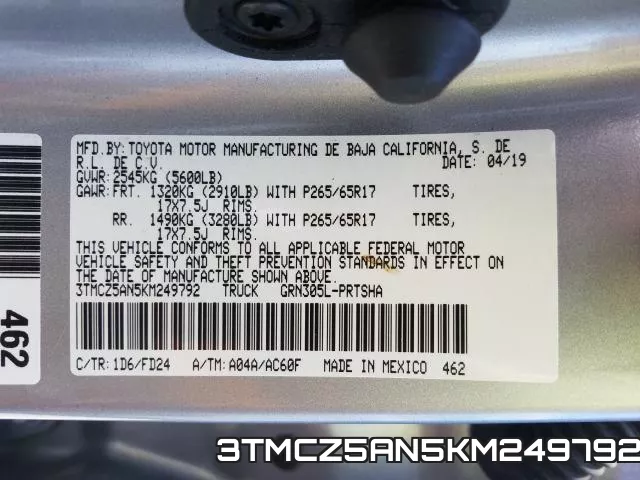 3TMCZ5AN5KM249792 фото 2