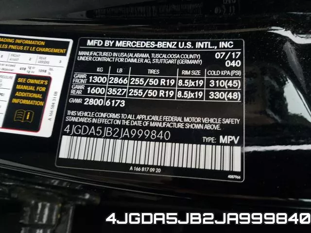 4JGDA5JB2JA999840 фото 2