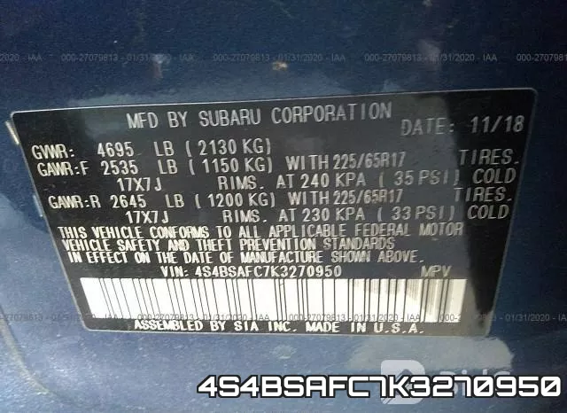 4S4BSAFC7K3270950 фото 10