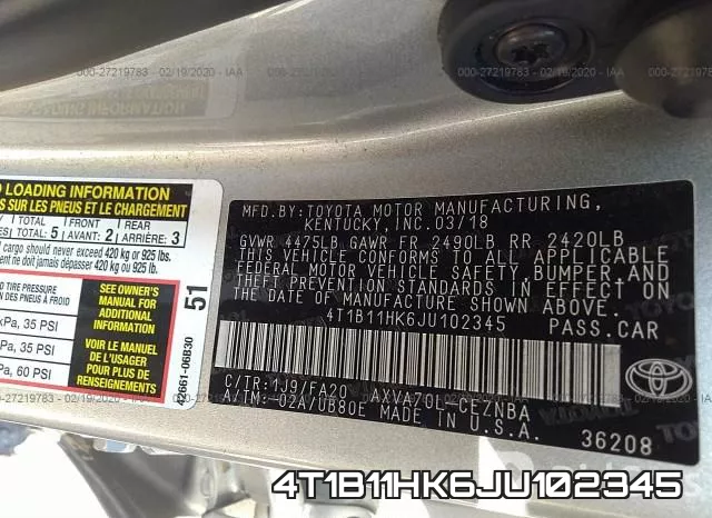 4T1B11HK6JU102345 фото 10