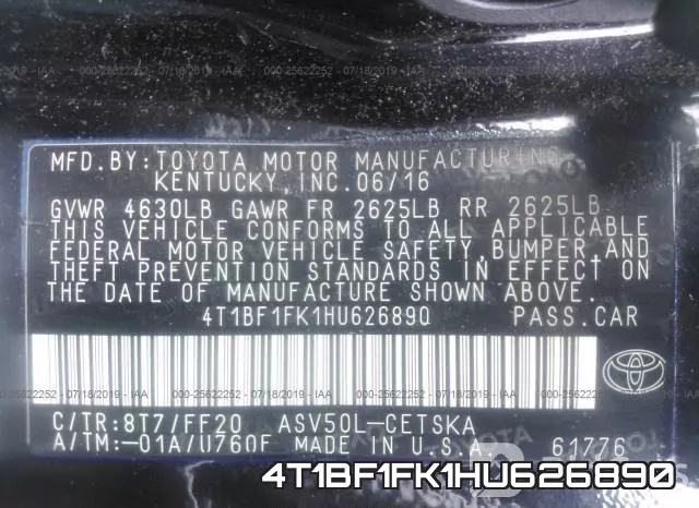 4T1BF1FK1HU626890 фото 10