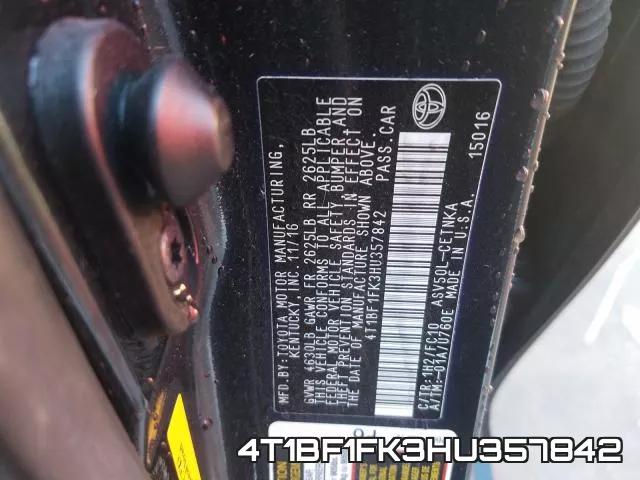 4T1BF1FK3HU357842 фото 2