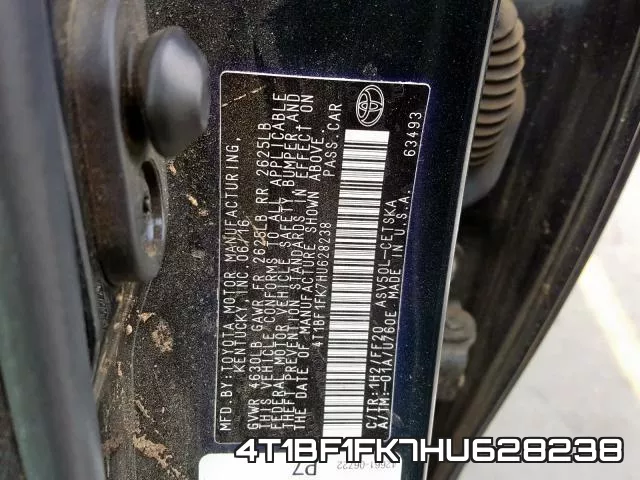 4T1BF1FK7HU628238 фото 2