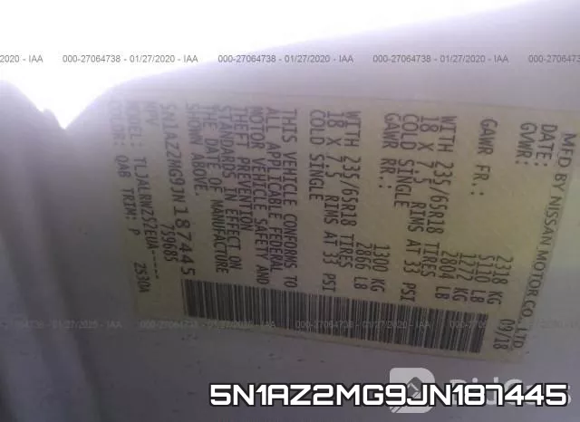 5N1AZ2MG9JN187445 фото 10