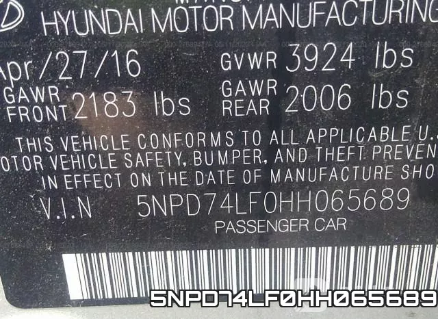 5NPD74LF0HH065689 фото 10