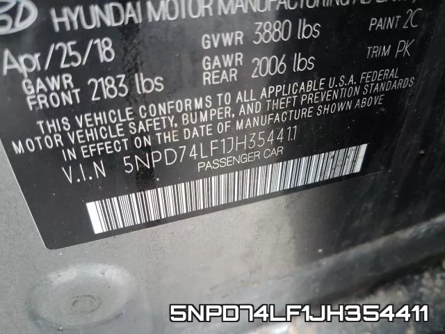 5NPD74LF1JH354411 фото 2