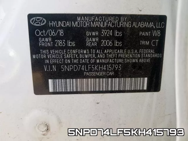5NPD74LF5KH415793 фото 2