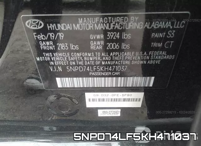 5NPD74LF5KH471037 фото 10