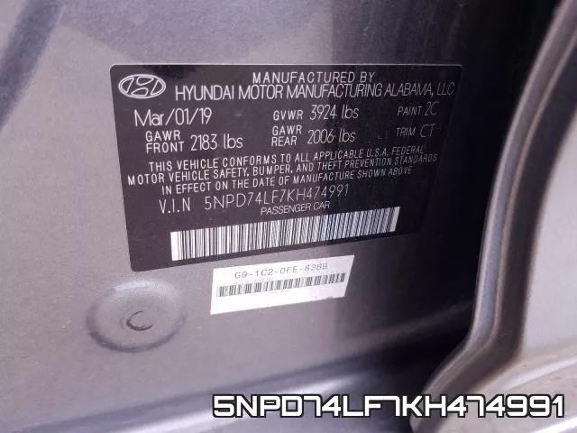 5NPD74LF7KH474991 фото 2