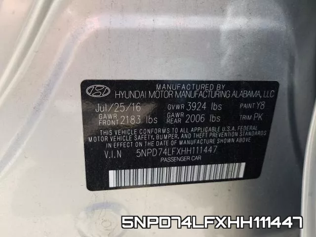 5NPD74LFXHH111447 фото 2