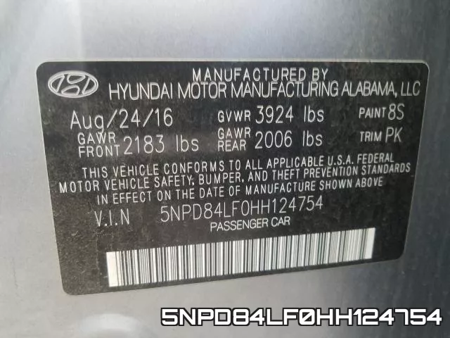 5NPD84LF0HH124754 фото 2