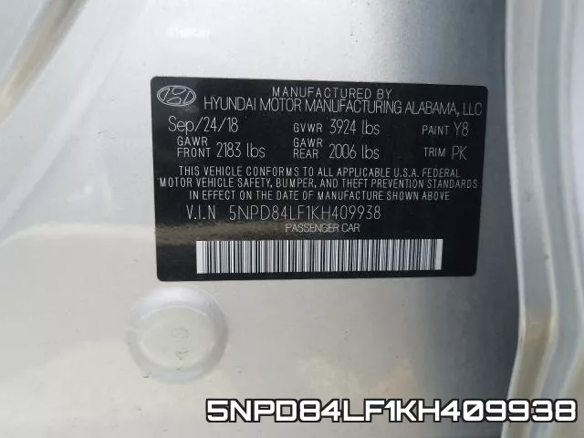 5NPD84LF1KH409938 фото 2