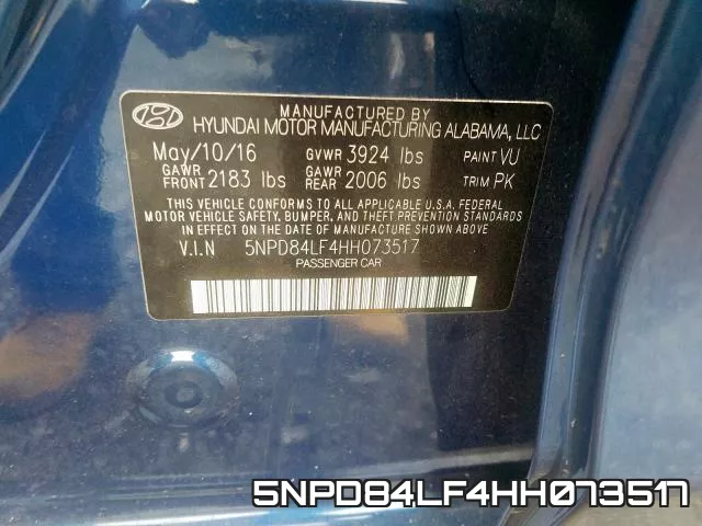 5NPD84LF4HH073517 фото 2