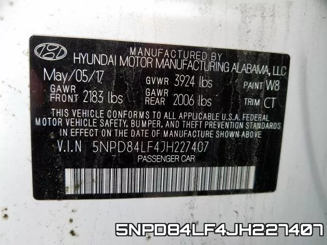 5NPD84LF4JH227407 фото 2