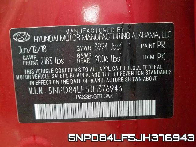 5NPD84LF5JH376943 фото 2
