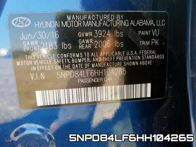 5NPD84LF6HH104265 фото 2