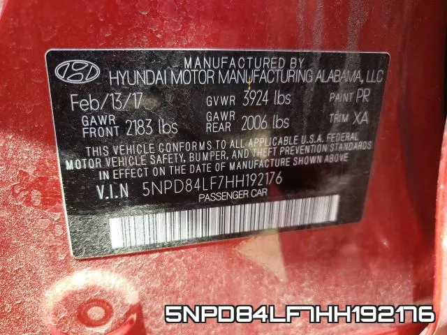 5NPD84LF7HH192176 фото 2