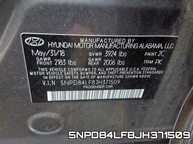 5NPD84LF8JH371509 фото 2