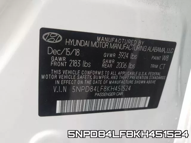 5NPD84LF8KH451524 фото 2
