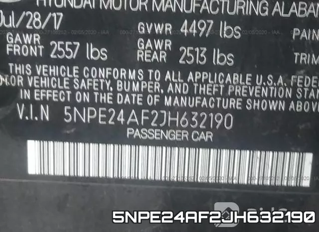 5NPE24AF2JH632190 фото 10