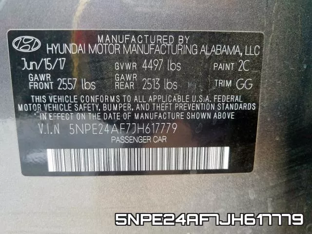 5NPE24AF7JH617779 фото 2