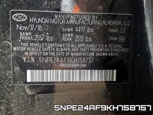 5NPE24AF9KH758757 фото 2