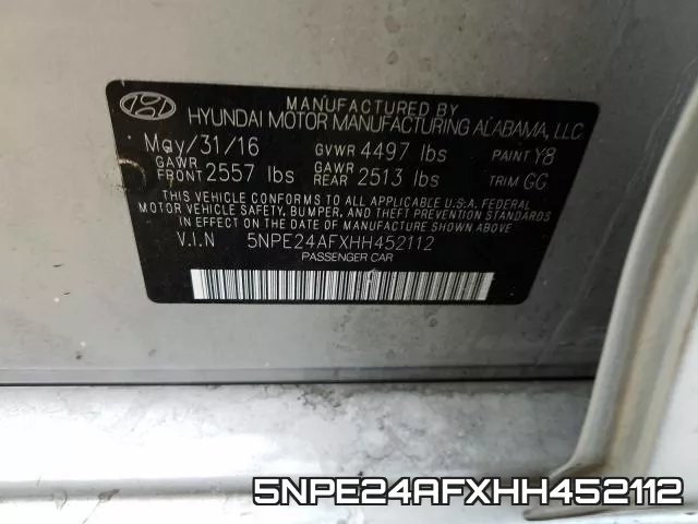 5NPE24AFXHH452112 фото 2