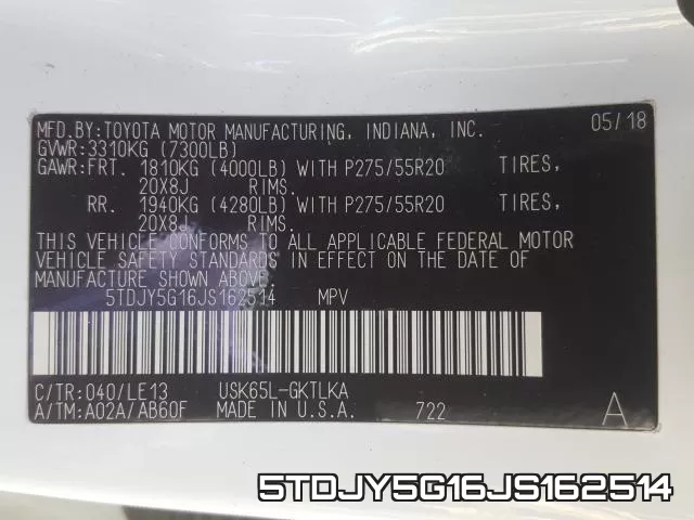 5TDJY5G16JS162514 фото 2