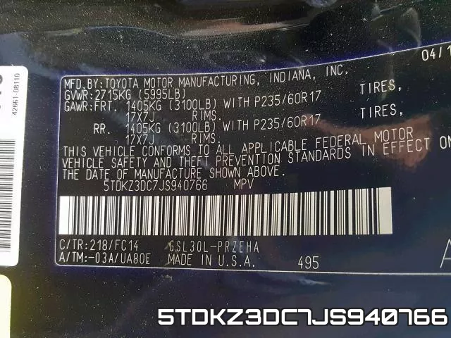 5TDKZ3DC7JS940766 фото 2