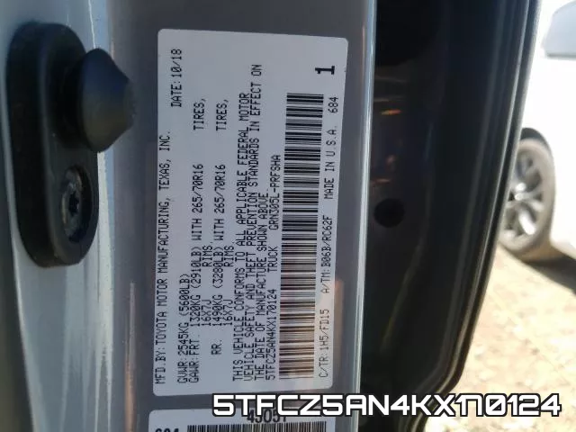 5TFCZ5AN4KX170124 фото 2