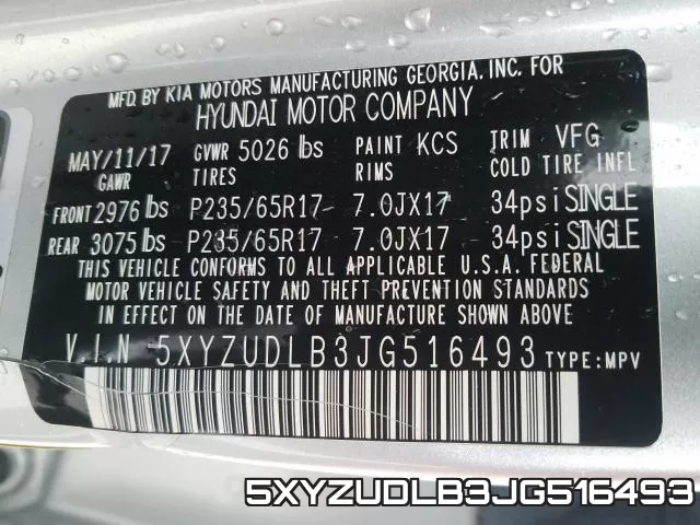 5XYZUDLB3JG516493 фото 2