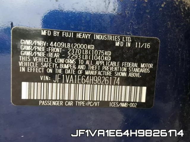 JF1VA1E64H9826174 фото 2