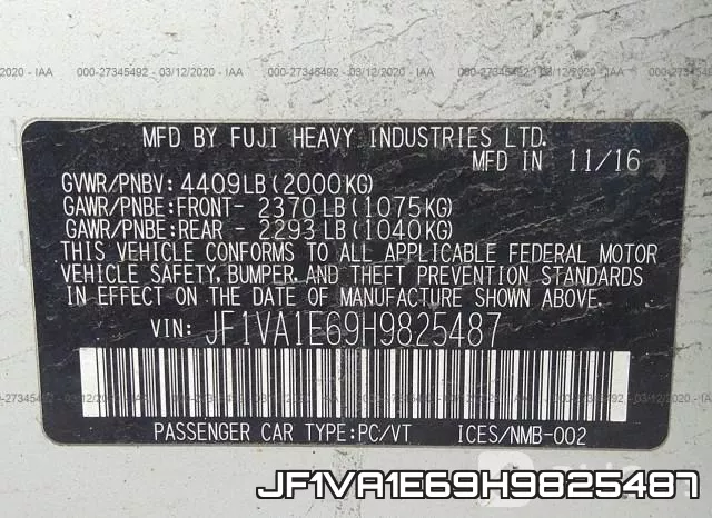 JF1VA1E69H9825487 фото 10