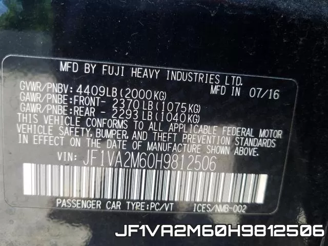 JF1VA2M60H9812506 фото 2
