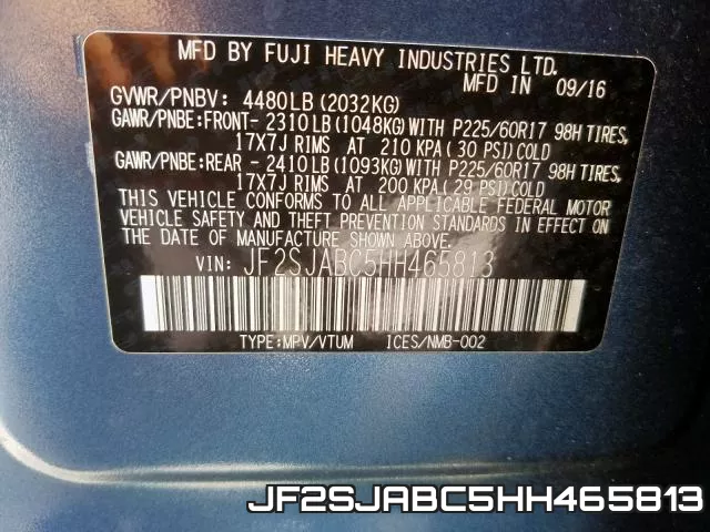 JF2SJABC5HH465813 фото 2