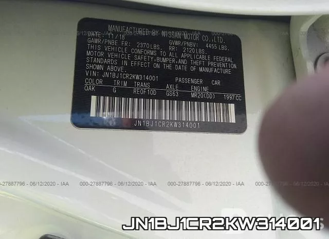 JN1BJ1CR2KW314001 фото 10