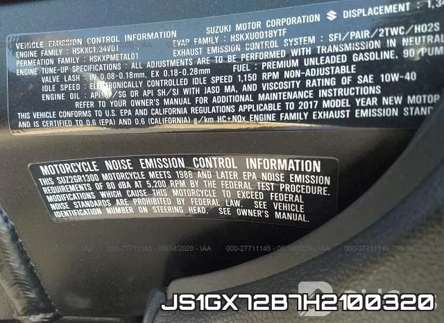 JS1GX72B7H2100320 фото 2
