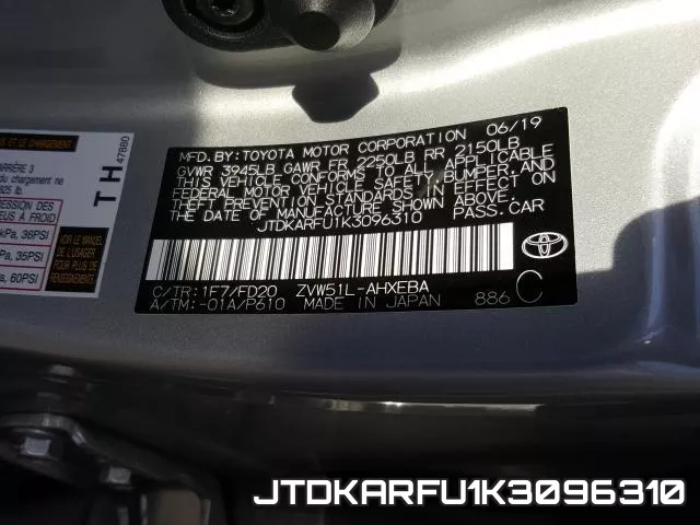 JTDKARFU1K3096310 фото 2