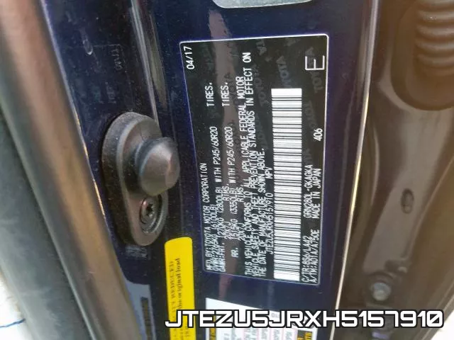 JTEZU5JRXH5157910 фото 2