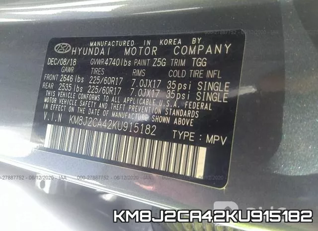 KM8J2CA42KU915182 фото 10