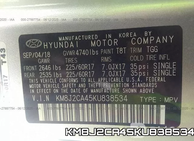KM8J2CA45KU838534 фото 10