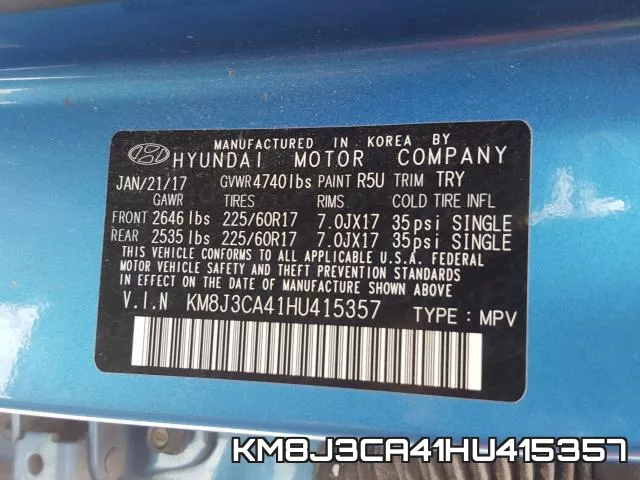 KM8J3CA41HU415357 фото 2