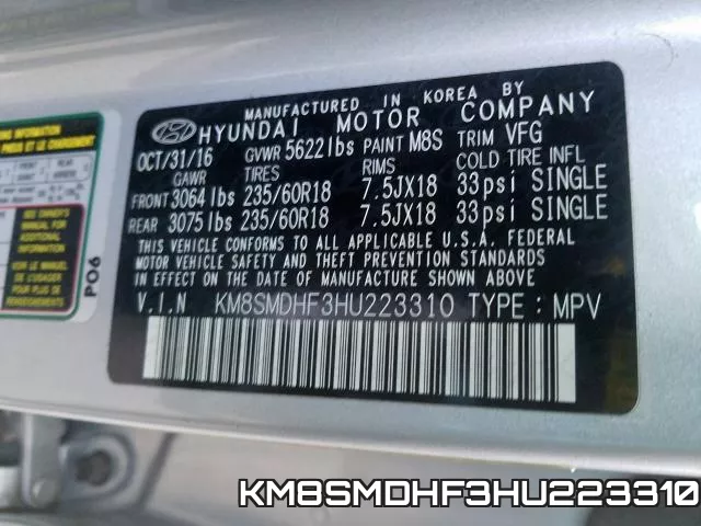 KM8SMDHF3HU223310 фото 2